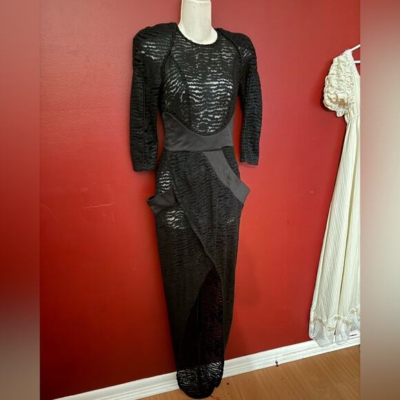 Zhivago sheer black cocktail dress - Picture 11 of 12